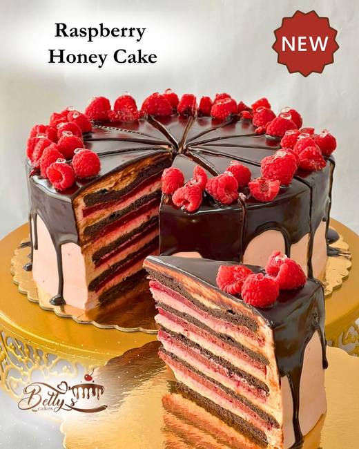 Raspberry Honey Cake