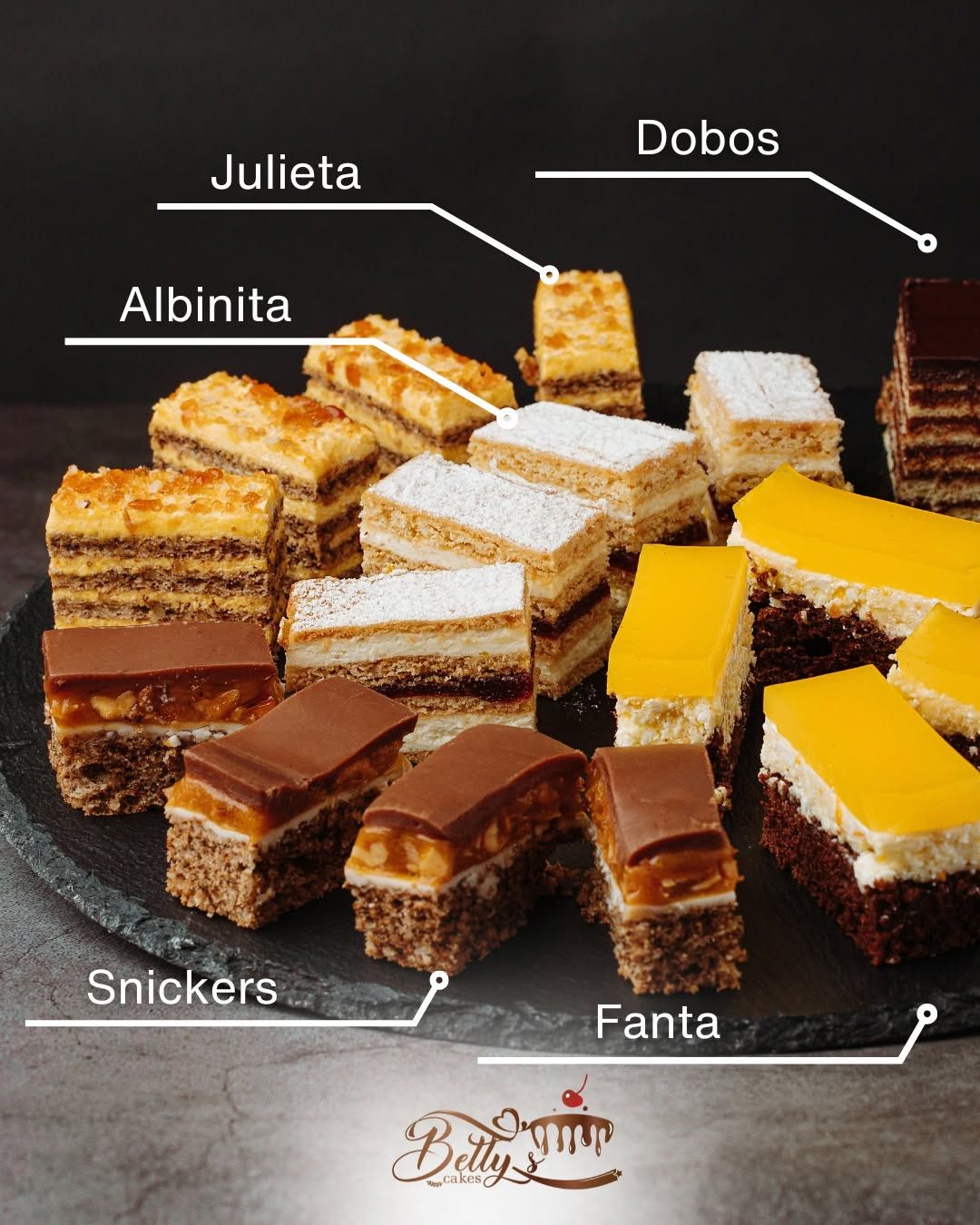 Prăjituri de casă: Albinița, Doboș, Snickers, Fanta, Julieta