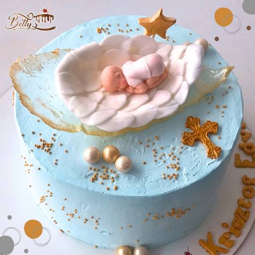 Tort de botez bleu