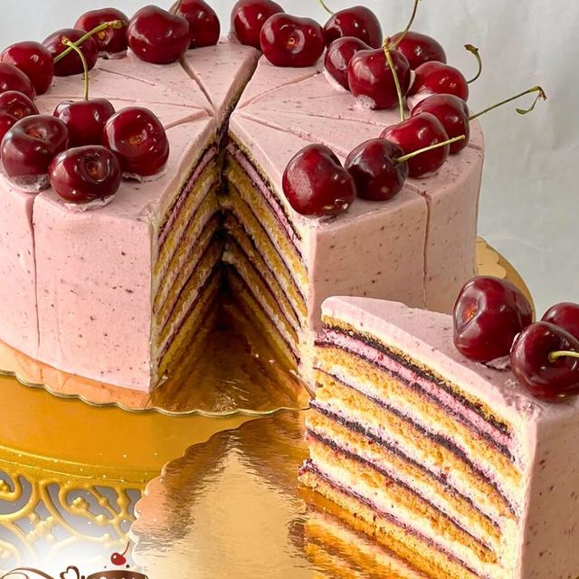 Cherry Velvet Honey Cake — Betty's Cakes
